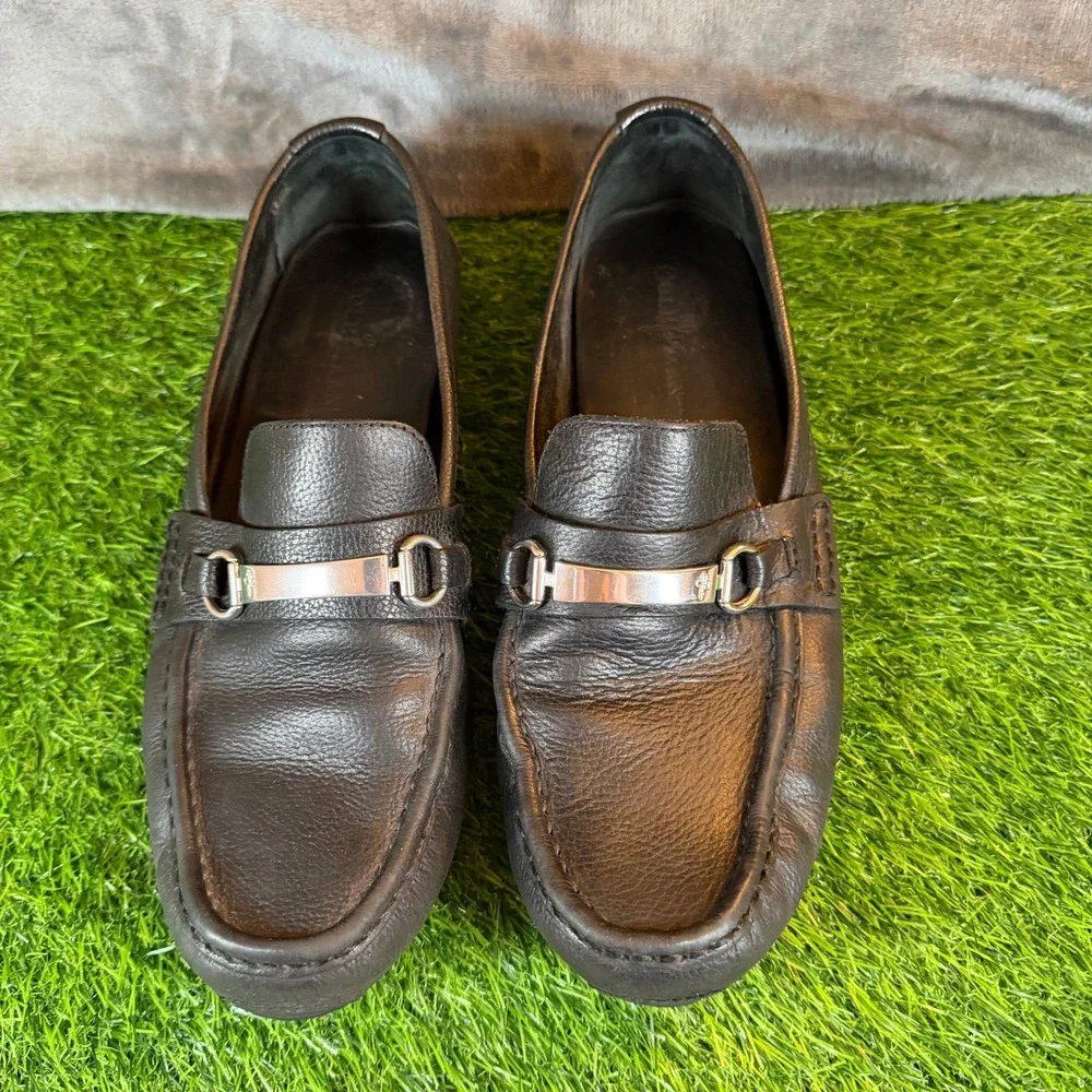 Cole Haan‎ Mens Grant Bit Black Pebbled Leather Driving Loafers C11835 Size 11M